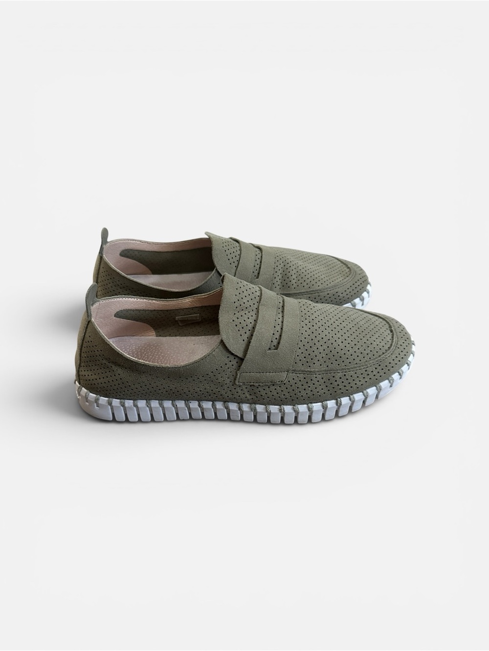 Ilse Jacobsen Tulipu Loafers Olive Slip On‎ Womens 10.5 (41)